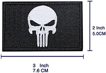 EJG 2 pcs 3x2Velcro Yamalar Taktik Punisher Taktik Yama Askeri Ordu Kafatası ile Velcro Dekoratif Işlemeli Aplikler için Sırt
