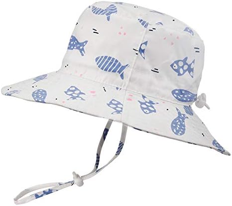 Bebek güneş şapkası Ayarlanabilir-Açık Yürümeye Başlayan Yüzmek Plaj Havuzu Şapka Çocuklar UPF 50 + Geniş Ağız Çene Kayışı