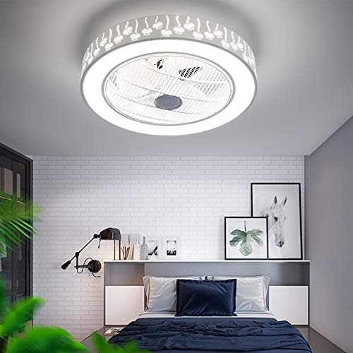 22 inç fan ışık 7 bıçakları Avize LED Renk Değişiklikleri 3 Hızları demir ve Akrilik Tavan Aydınlatma Dim Basit tavan lambası