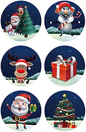 Eıoflıa Noel Rulo Çıkartmalar, noel Çıkartmalar Etiketler Etiketler Rulo 2.5 cm Santa Kardan Adam Ren Geyiği Noel Ağacı Etiketler