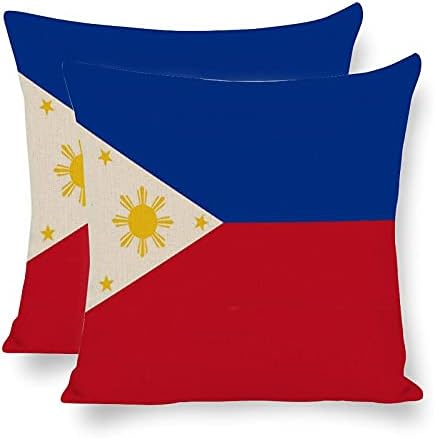 Filipin Ulusal Bayraklar Mavi Beyaz Kırmızı Atmak Yastık Kapakları Keten Kare Dekoratif minder örtüsü Kanepe Kanepe Ev Yatak