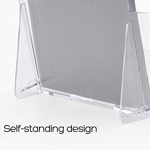 MaxGear Akrilik Broşür Tutucu 6x8 İnç Plastik Dergi Tutucu, Temizle Edebiyat Tutucu Üç Katlı Broşür Ekran Standı için Duvar