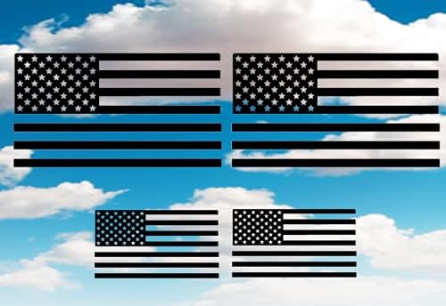 VidiGi 4 Paket Beyaz ve Siyah Arka Plan Yok Amerikan Bayrakları / 2 Bayrak 7.5 x 4.2 inç; 2 Bayrak 3.75 x 2.25 inç / ABD Çıkartma