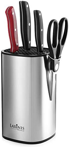 Evrensel Bıçak Bloğu, Paslanmaz Çelik Bıçak Tutucu, Bıçak Organizatörü, Modern Dikdörtgen Tasarım, 8.5 x 5(bıçaklar dahil değildir)