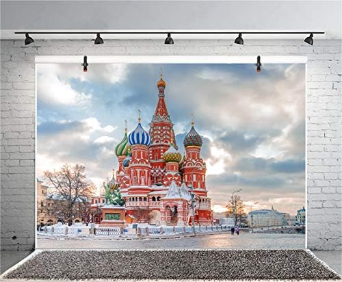 Aziz Basil Katedrali için CSFOTO 7x5ft Arka Plan. Moskova Fotoğraf Backdrop Kırmızı Rusya Landmark Kilisesi Dome Katedrali