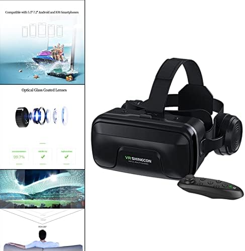 Shiwaki G04EA VR Kulaklık 3D VR Gözlük 5.5-7.2 Telefonlar Android ıOS-Y1 Denetleyici, 222x205x99mm