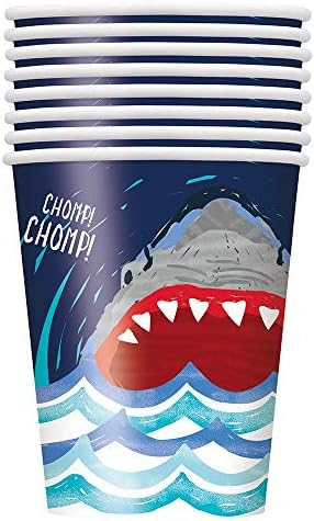 Benzersiz Köpekbalığı Chomp Parti Kağıt Tatlı Tabakları, 7, 8 Ct., Çok renkli (72534)