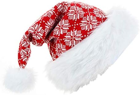 Noel Noel Baba Şapkası, Peluş Süslemeli ve Konforlu Astarlı Örme Noel Tatili Şapkası, Parti Aksesuarları Malzemeleri