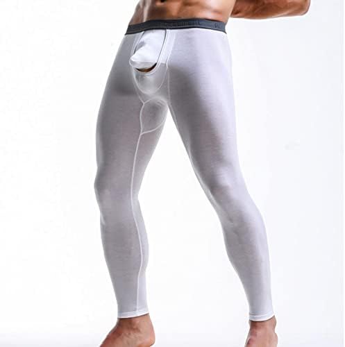 Aukbays Erkek Eşofman Altı Erkek termal iç çamaşır Pantolon, erkek Seksi Elastik Ince Çanta Tayt Gençlik paçalı don Ekstra