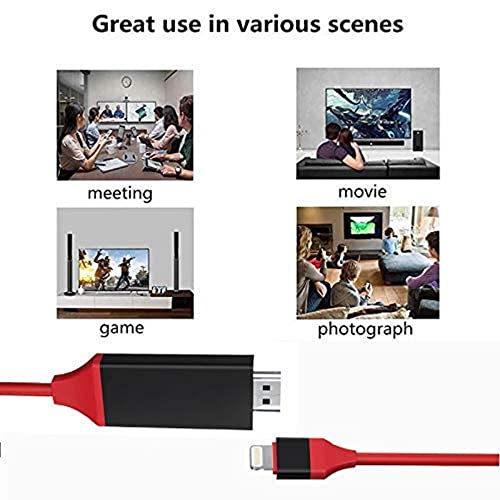 Lightning-HDMI Adaptörü [Apple MFi Sertifikalı], Belcompany Lightning-iPhone-TV için Dijital AV Adaptörü, TV/Monitör/Projektörlerde