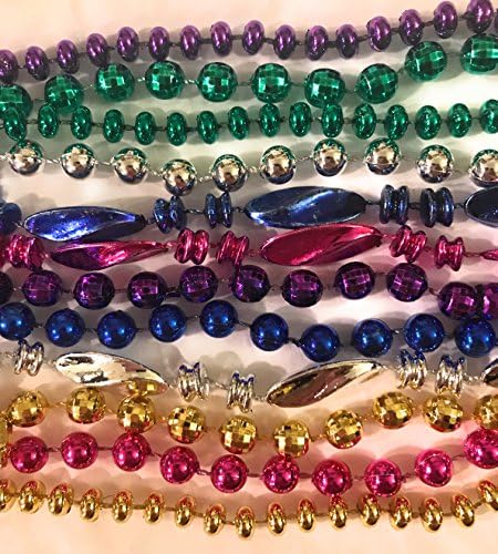 Mardi Gras boncuk-boncuklu kolye -12 çeşitli stilleri ve renkleri parti iyilik için Mardi Gras Krewe tarafından