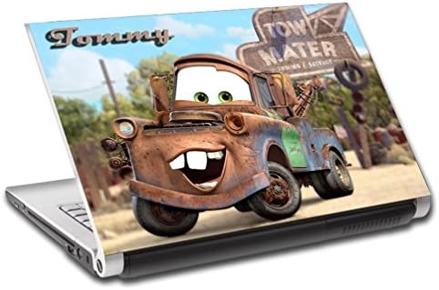 Tow Mater Disney Arabalar Kişiselleştirilmiş DİZÜSTÜ Cilt Vinil Çıkartması Sticker HERHANGİ ADI L385, 15.6