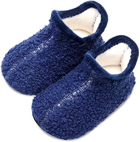Scurtain çocuklar yürümeye başlayan terlik çorap yapay yün terlik kaymaz kauçuk taban ile erkek kız bebek için