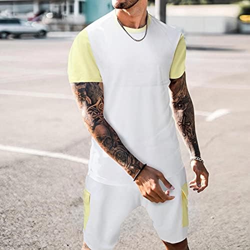 Erkek Eşofman 2 Parça Yaz Kısa Kollu T-Shirt ve Şort Set Rahat Eşofman Spor Kıyafet koşu Takım Elbise için Adam