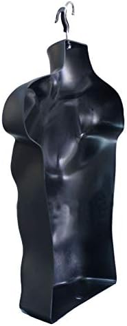Standı ile 3 Paket Erkek Manken Torso Elbise Formu Tshirt Ekran Tezgah Hollow Geri Vücut S-M Giyim Boyutları Siyah