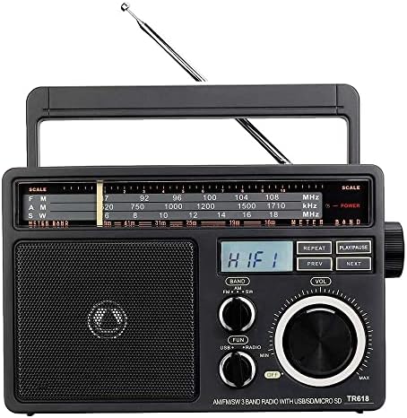 RSTJVBD Taşınabilir Radyo FM/AM/SW Radyo Transistör Analog Radyo LCD Ekran, Dijital MP3 Çalar ile, büyük Hacimli ve Loud Hoparlörler,