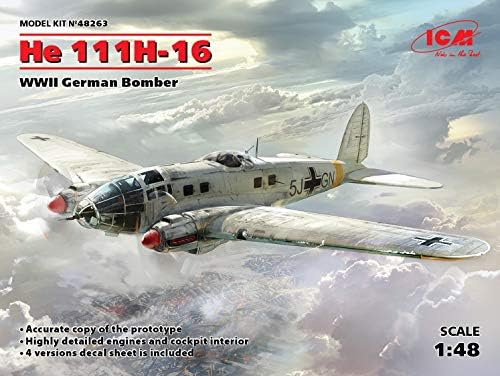 ICM 1/48 Ölçekli He 111H-16, İKINCI dünya savaşı Alman Bombacı-İKINCI Dünya savaşı Alman Uçak Modeli Yapı Kiti 48263