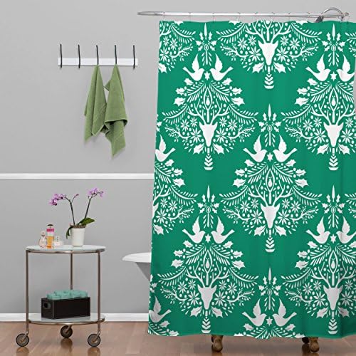Deny Designs 71 by 74-İnç Jacqueline Maldonado Noel Kağıt Kesme Yeşil Duş Perdesi, Standart