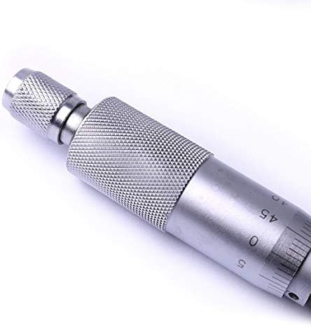ZUQIEE SDY 1 Adet Gümüş Düz Iğne Yuvarlak Tip Mikrometre Kafa 0-25mm0.01mm Tırtıllı Ayar Düğmesi Mikrometre Kafa Ölçüm Aracı