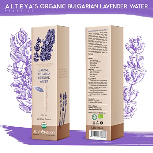 Alteya Organics Lavanta Suyu USDA Sertifikalı Organik Yüz Toneri, 2 Floz/60mL Saf Bulgar Lavandula Angustifolia Çiçek Suyu,