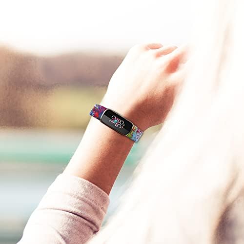 Molıtececool【1PC】 Fitbit Luxe Bantları ile Uyumlu,Ayarlanabilir Yumuşak Su Geçirmez Yedek Spor Desen Bantları Kayış için Fitbit