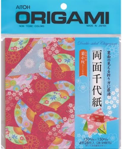 Aitoh Ryomen Çift Taraflı Origami Kağıt, 5.875 x 5.875 İnç, 28 Yaprak