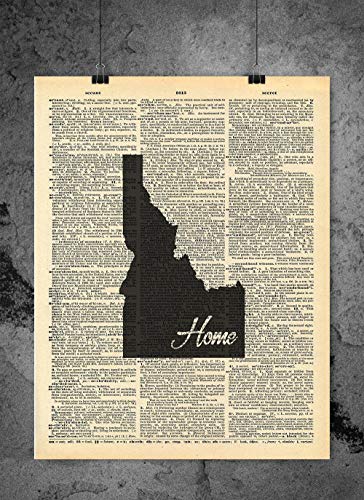 Idaho Devlet Vintage Harita Vintage Sözlük Baskı 8x10 inç Ev Vintage Sanat Soyut Baskılar Duvar Sanatı Ev Dekor için Duvar