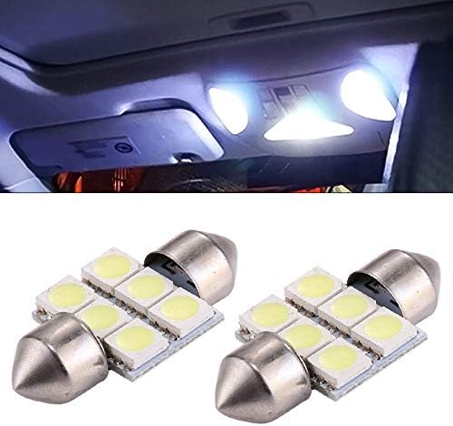 Tangyongjıao araba ampulleri 2 adet 31mm süper beyaz 6 LED araba ampul okuma ışığı