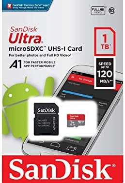 Ultra 1 TB microSDXC, SanFlash ve SanDisk tarafından Doğrulanan Videocon Thunder+ II Plus için Çalışır (A1/C10/U1/8 k / 120MBs)