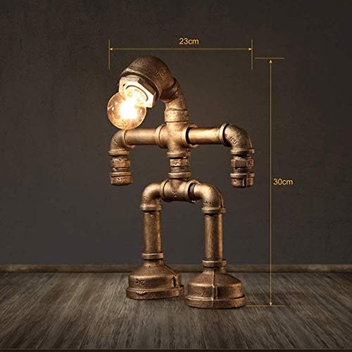 sccs Steampunk Robot Masa Lambası Kişilik Edison Boru Masa Lambası Endüstriyel Tavan Ferforje Masa Lambası Eski Başucu Lambası