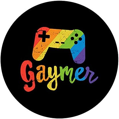 Gaymer LGBT Gökkuşağı Pride Parade Mart Ralli Oyun Oyunu PopSockets PopGrip: Telefonlar ve Tabletler için Değiştirilebilir