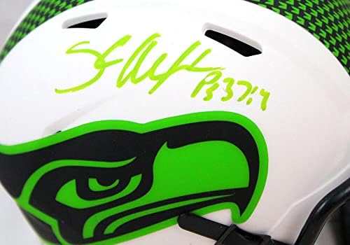 Shaun Alexander İmzalı Seattle Seahawks Ay Mini Kaskı - Beckett W Hologram Yeşili