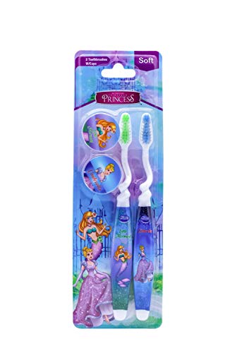 1-Paketi Toon Stüdyo Prenses 2-Sayısı Çocuk Diş Fırçası ile Kap, Yumuşak (2 Diş Fırçaları)