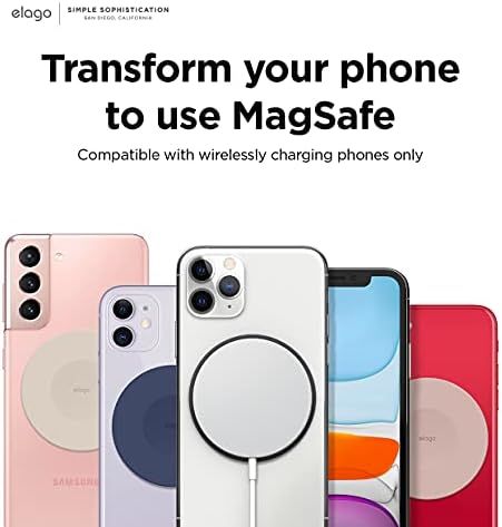 elago Manyetik Kılavuz Çıkartması MagSafe Şarj Cihazıyla Uyumlu, Kablosuz Olarak Şarj Edilen iphone'larla Uyumlu ve Kablosuz