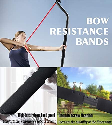 Fitness Bow Home Gym Direnç Bantları, 4 adet Direnç Bantlı Fitness Ekipmanları Sistemi, Farklı Seviyelerde Ayarlanabilir, Güçlü