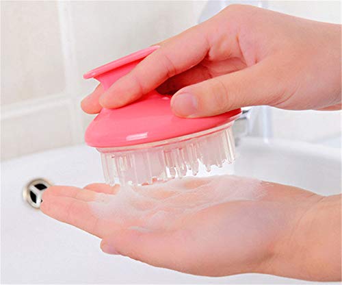 1 adet Çok kullanımlı Saç Şampuanı Kafa Derisi Masaj Fırçası Saç Yıkama Tarak Vücut Duş Fırçası (Kırmızı)