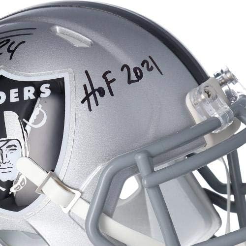 Charles Woodson Oakland Raiders İmzalı Riddell Hız Çoğaltma Mini Kask ile HOF 2021 Yazıt-İmzalı NFL Mini Kasklar