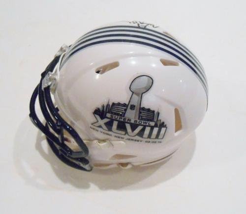 Manny Ramirez İmzalı Super Bowl 48 Mini Kask w/COA XLVIII Broncos İmzalı NFL Mini Kasklar