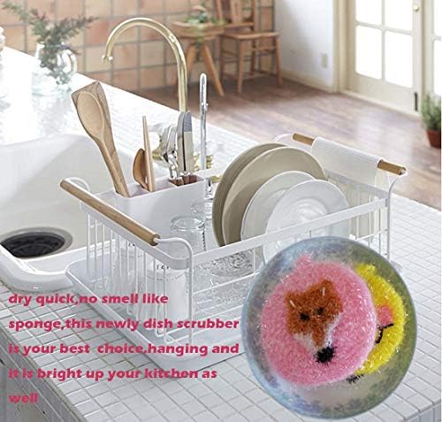Dekoratif bulaşık Yıkayıcı Bulaşık Yıkama Mutfak Çizilmez Net Bez Scrubber Sevimli Bulaşık yıkama Bezi 3 Paket