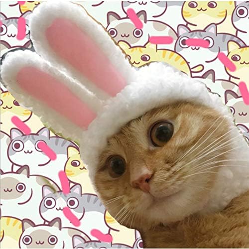 Hotumn Paskalya Sevimli Tavşan Kulaklar Peluş Headdress Kedi Beyaz ve Pembe Tavşan Şapka Dekorasyon Kız Beyaz Tavşan Kap için