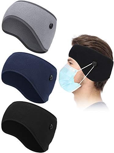 3 Adet Düğme Kafa Bandı Kış Polar kulak ısıtıcı termal Kafa Bandı kulak ısıtıcıları Muff Düğmesi ile Erkekler Kadınlar için