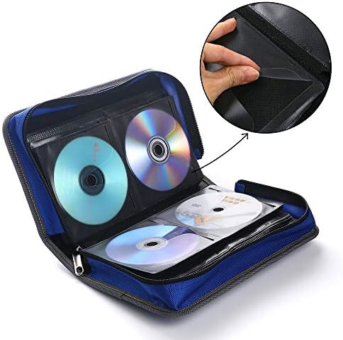 Bıvısen CD Durumda Cüzdan, 96 Kapasiteli CD DVD VCD Durumda Cüzdan Tutucu Disk Tutucu Blu-ray Medya Durumda Depolama Organizatör