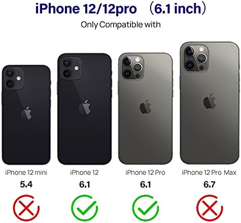 Moojerr için iPhone 12 iPhone 12 Pro Cüzdan Kılıf ile kart tutucu, Faux Deri Kickstand Kart Yuvaları Kılıf, RFID Engelleme