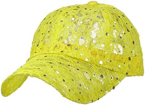 ÖZEL BİR ŞEY kadın Dantel Payet Rahat Bling UV Koruma Bacalı Beyzbol Şapkası