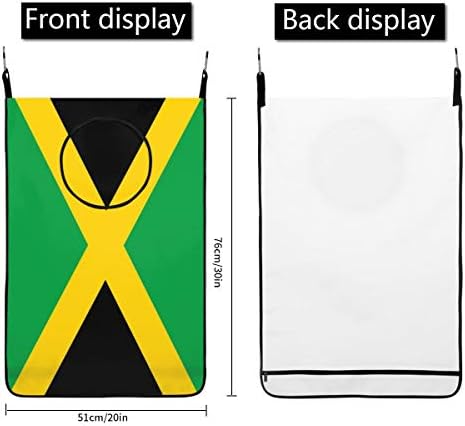 Dujıea Kapı Duvar Asılı Çamaşır Sepeti Çanta, Jamaika Bayrağı Uzay Tasarrufu Kirli Giysiler Çanta Oxford Kumaş Depolama Sepeti