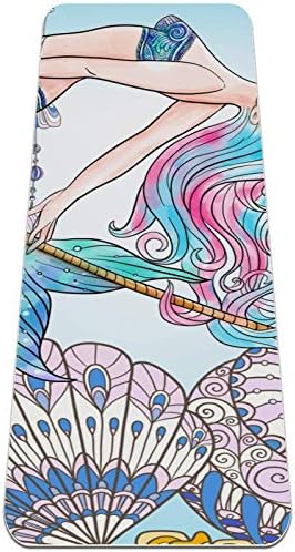 Unicey Karikatür Mermaid Deniz Sirenler Yunan Efsane Kadın İnsan ile Kuyruk Balık Görüntü Yoga Mat Kalın Kaymaz Yoga Paspaslar