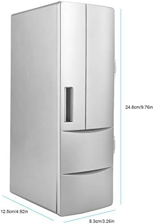 Tomantery Mini Buzdolabı, USB Buzdolabı Dondurucu soğutucu ve ısıtıcı Dahili LED ışıkları USB Kurulumu kolay Buzdolabı Ev Ofis