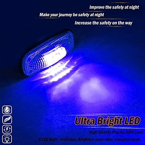 Meerkatt (2 paket) füme Lens Mavi LED ışaretleyici ışık Dahili 3 Diyotlar Dually Yatak Yedek Gümrükleme lambası Mühürlü Montaj