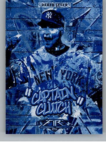 2017 Topps Yangın Takma Mavi Çip M-40 Derek Jeter New York Yankees Resmi MLB Beyzbol Ticaret Kartı Ham (NM veya Daha İyi)